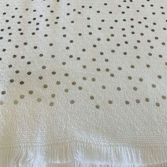 Ann Taylor Sparkle Shawl Scarf, White w/ Metallic Dots - Picture 4 of 7